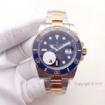 JF Factory Swiss 3135 Rolex Bluesy Submariner 2 Tone Blue Ceramic Bezel Watch